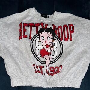 Bershka Gray Betty Boop Sweatshirt